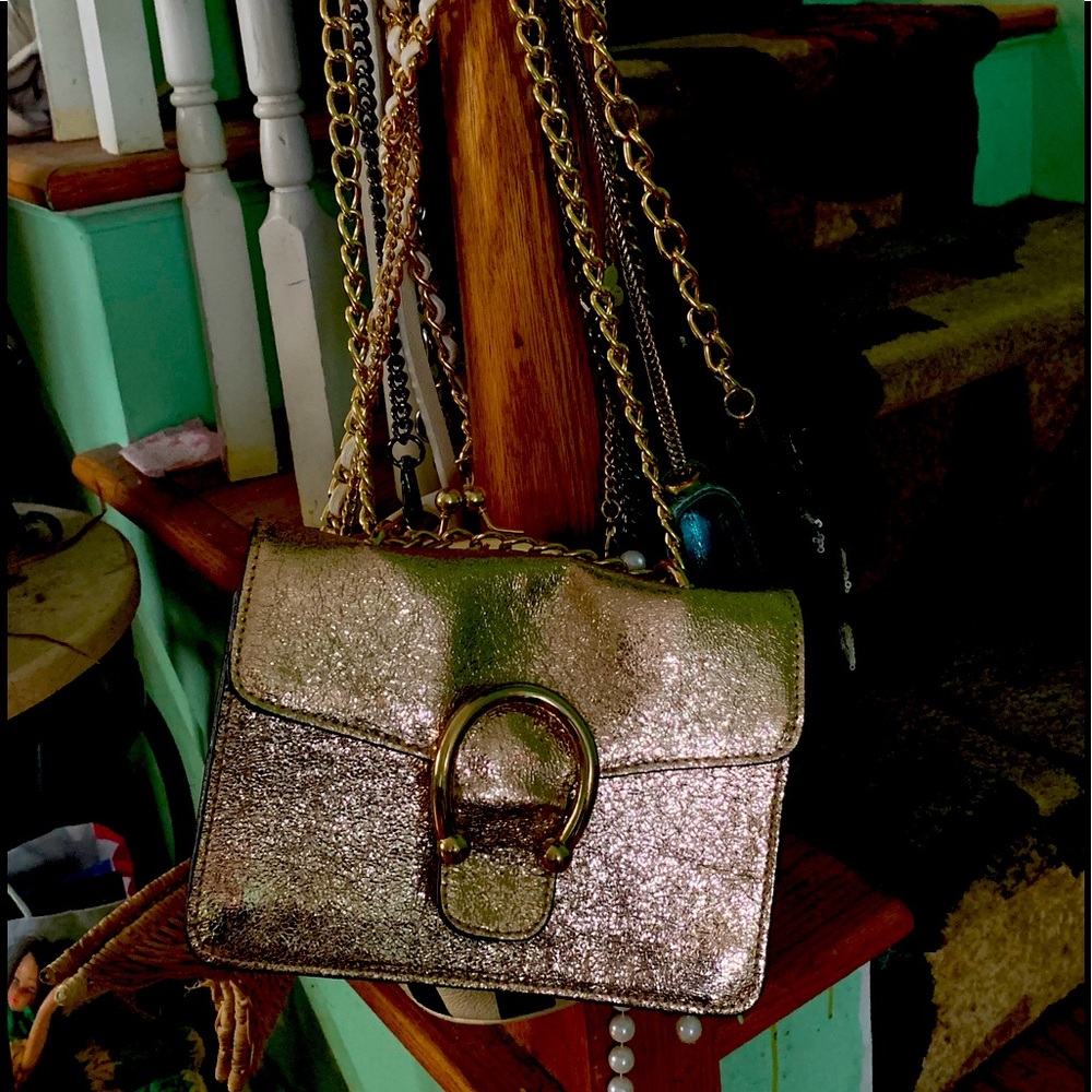 New Steve Madden gold leather bag